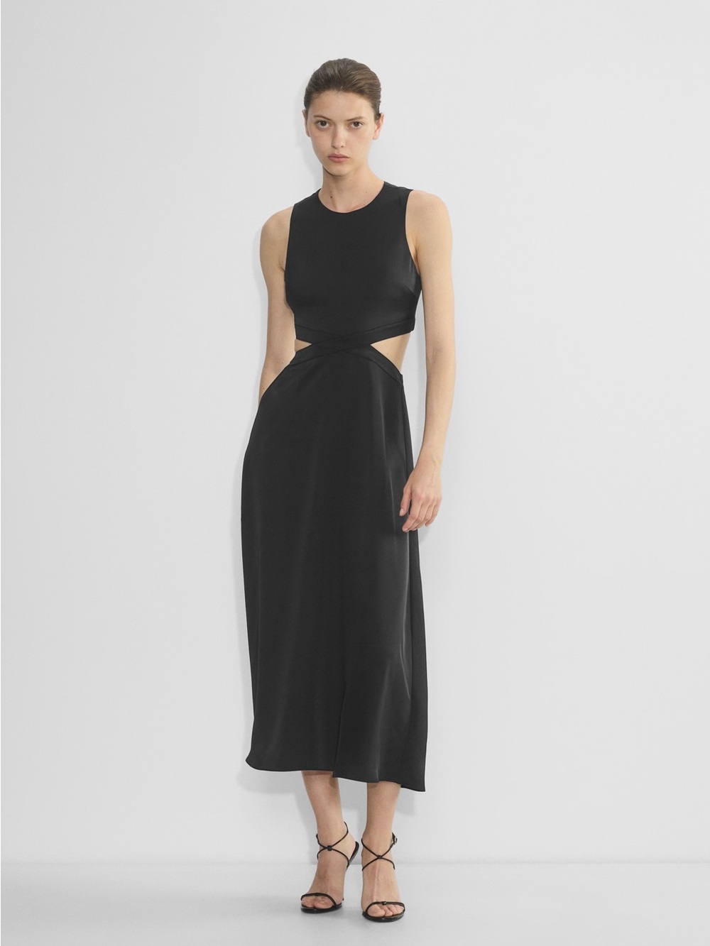 Aritzia Babaton Cella Satin Dress, Black, Size Medium, Article 116344